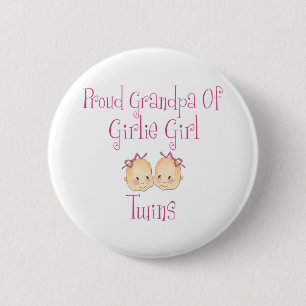 Badge Rond 5 Cm Grand-papa fier des jumelles de fille