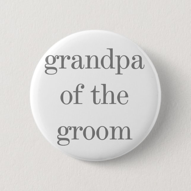 Badge Rond 5 Cm Grand-papa gris des textes de marié (Devant)