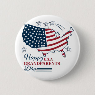 Badge Rond 5 Cm Grand-parents Day 2025 USA Vector