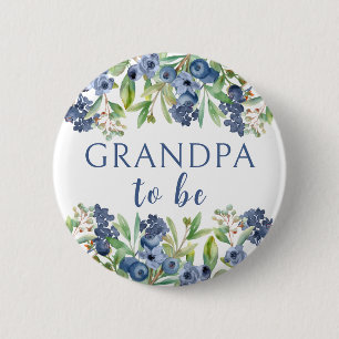 Badge Rond 5 Cm Grand-père à être baby shower bleuet bouton