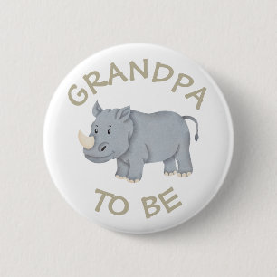 Badge Rond 5 Cm Grand-père à être Baby shower Button Wild One Zoo