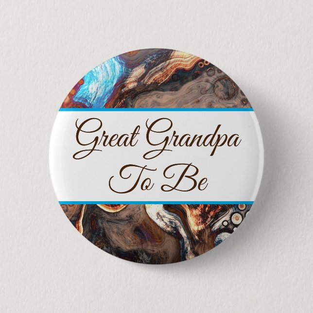 Badge Rond 5 Cm Grand-Père À Être | Baby shower du garçon (Devant)