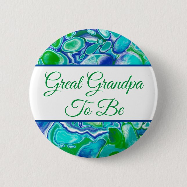 Badge Rond 5 Cm Grand-Père À Être | Bouton Baby shower du garçon (Devant)