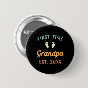 Badge Rond 5 Cm Grand-père Abuelo Nonno Gramps Première fois Grand