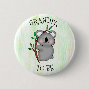 Badge Rond 5 Cm Grand-père   Baby shower à thème Koala