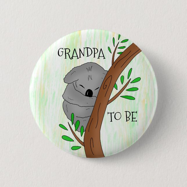 Badge Rond 5 Cm Grand-père | Baby shower Koala (Devant)