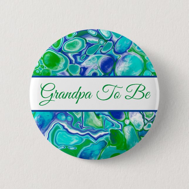 Badge Rond 5 Cm Grand-père | Bouton Baby shower du garçon (Devant)