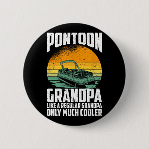 Badge Rond 5 Cm Grand-père Cool Pontoon - Drôle de capitaine de po