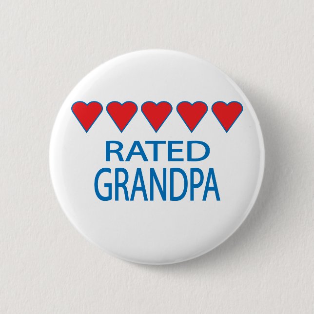 Badge Rond 5 Cm Grand-père de cinq coeurs (Devant)