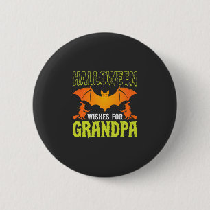 Badge Rond 5 Cm Grand-père de Halloween chauve-souris sorcière voe