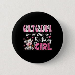 Badge Rond 5 Cm Grand-Père De L'Anniversaire Fille Cute Cow 1st Bi