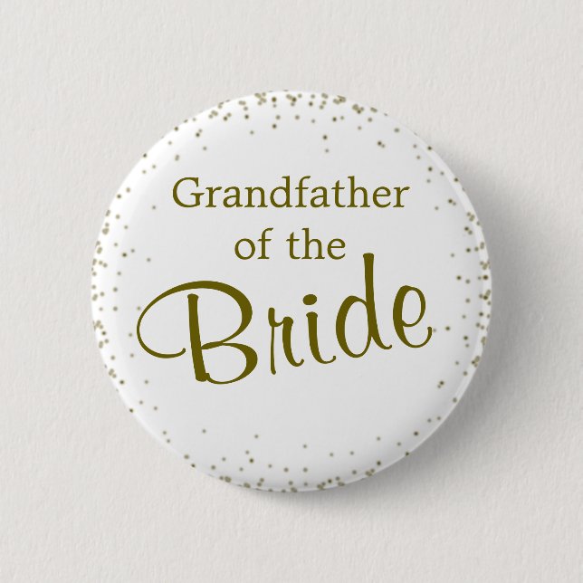 Badge Rond 5 Cm Grand-père du bouton Confetti de la mariée (Devant)