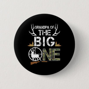 Badge Rond 5 Cm Grand-Père Du Gros Anniversaire Boy Deer Hunter Ca