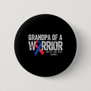 Badge Rond 5 Cm Grand-Père D'Un Guerrier T Chemise Chd Coeur Congé