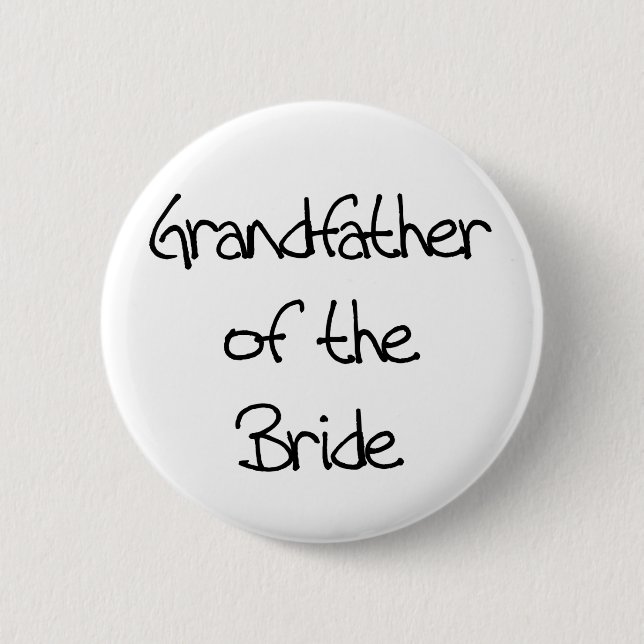 Badge Rond 5 Cm Grand-père noir des textes de jeune mariée (Devant)