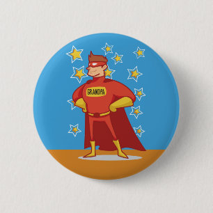 Badge Rond 5 Cm Grand-père Superhero sur la Fête des pères