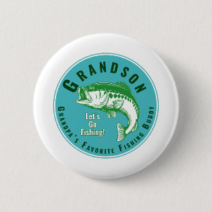 Badge Rond 5 Cm Grand-père's Favori Fishing Buddy