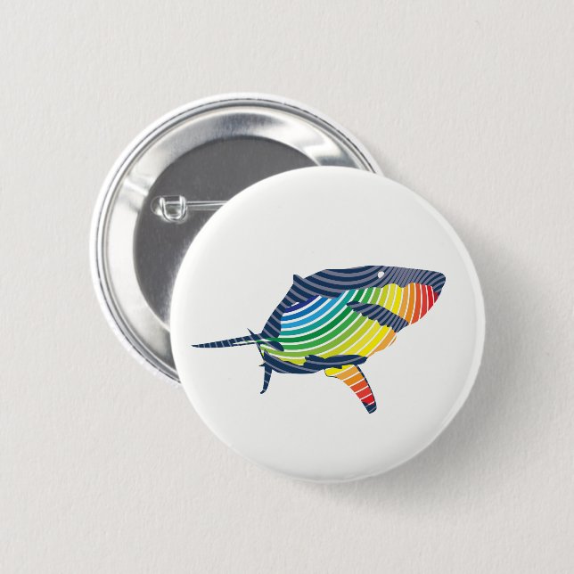 Badge Rond 5 Cm Grand requin blanc Swoosh (Devant & derrière)