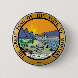 Badge Rond 5 Cm Grand sceau de l'état du Montana