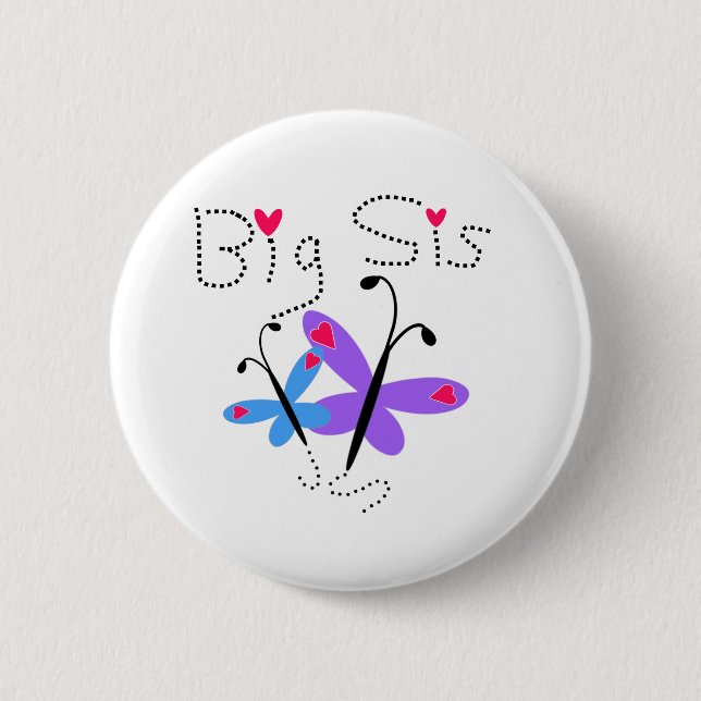 Badge Rond 5 Cm Grand SIS de papillons (Devant)