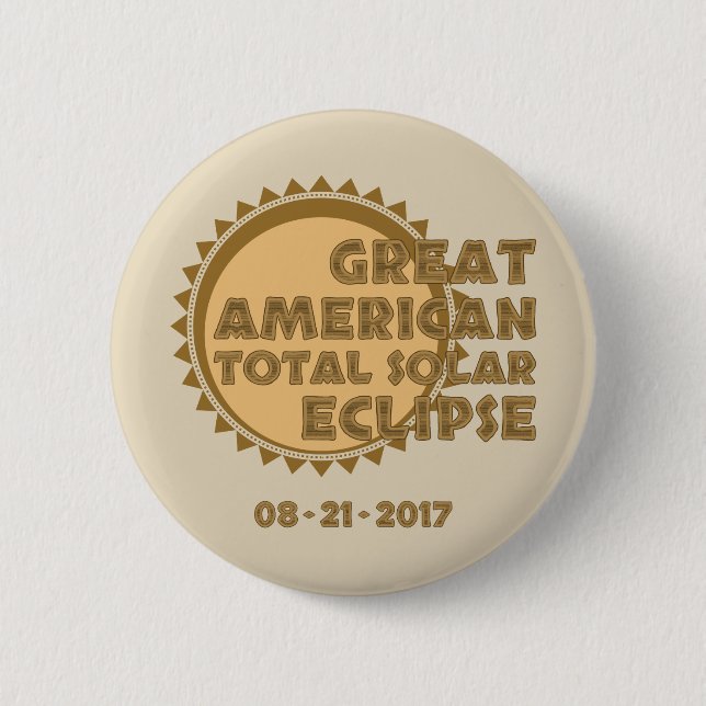 Badge Rond 5 Cm Grande éclipse solaire totale américaine - 2017 (Devant)