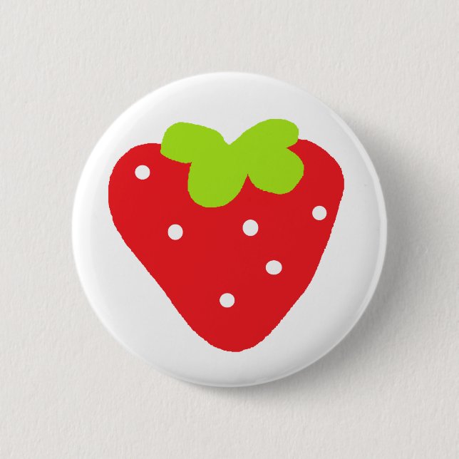 Badge Rond 5 Cm Grande fraise (Devant)
