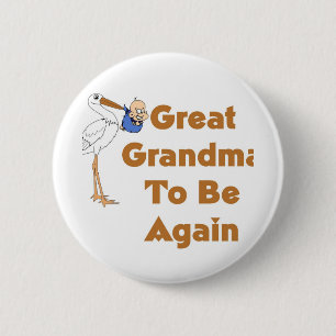 Badge Rond 5 Cm Grande grand-maman de cigogne à être encore