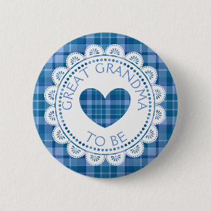 Badge Rond 5 Cm Grande grand-maman de plaid bleu à être bouton
