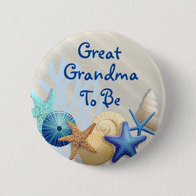 Badge Rond 5 Cm Grande grand-mère à être, Baby shower à thème de p (Devant)