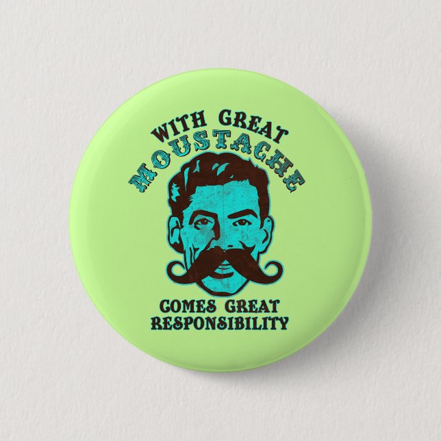 Badge Rond 5 Cm Grande moustache (Devant)