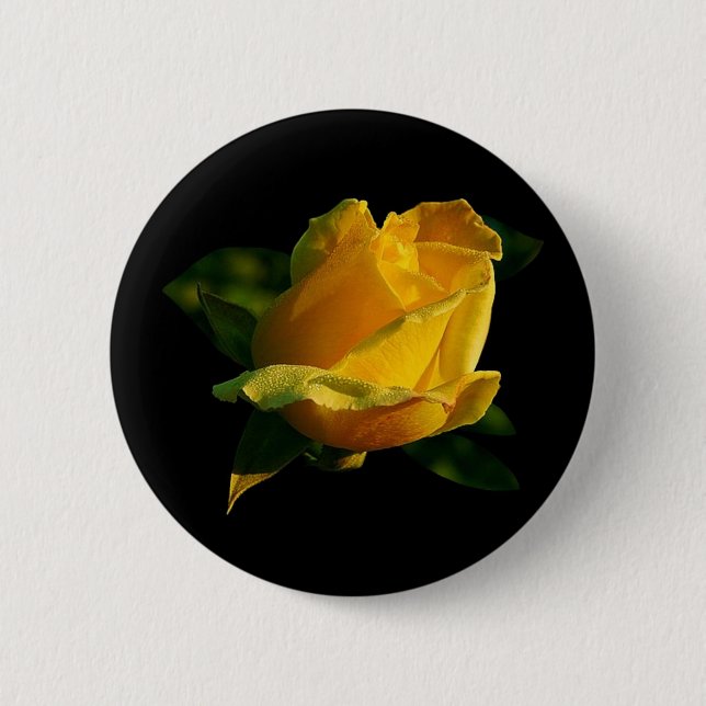 Badge Rond 5 Cm Grande rose jaune (Devant)