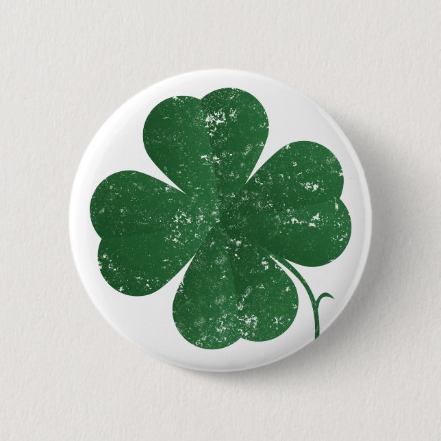 Badge Rond 5 Cm Grande Shamrock - style vintage (Devant)