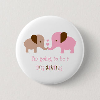 Badge Rond 5 Cm Grande soeur à être éléphants