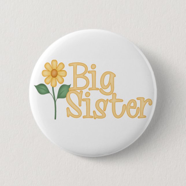 Badge Rond 5 Cm Grande soeur de Yellow Daisy (Devant)