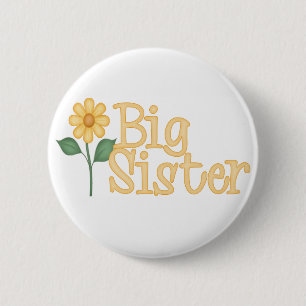 Badge Rond 5 Cm Grande soeur de Yellow Daisy