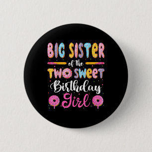 Badge Rond 5 Cm Grande Sœur Des Deux Gâteaux D'anniversaire Sucrés