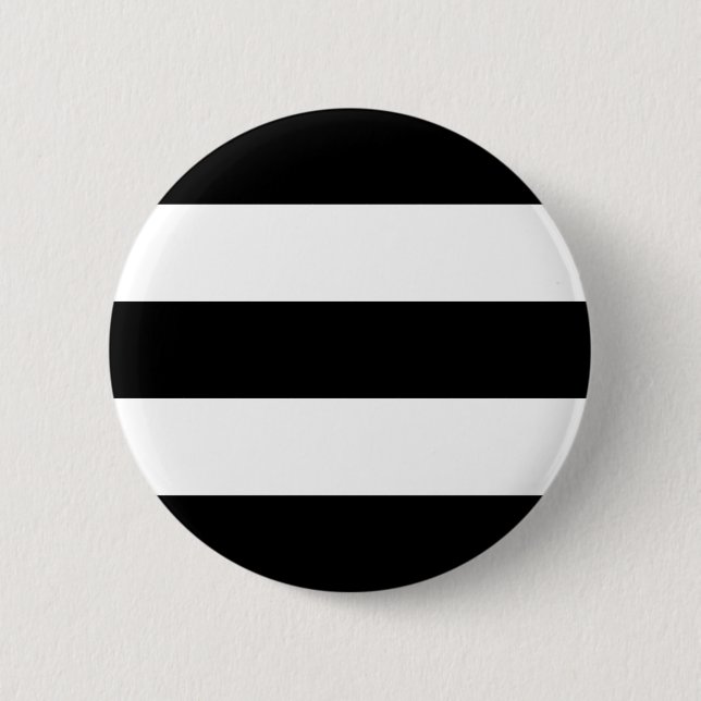 Badge Rond 5 Cm Grandes bandes noires et blanches (Devant)