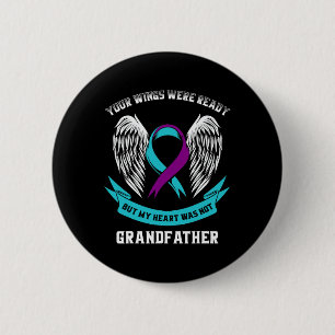 Badge Rond 5 Cm Grandfae turquoise Et Violette Sensibilisation Au