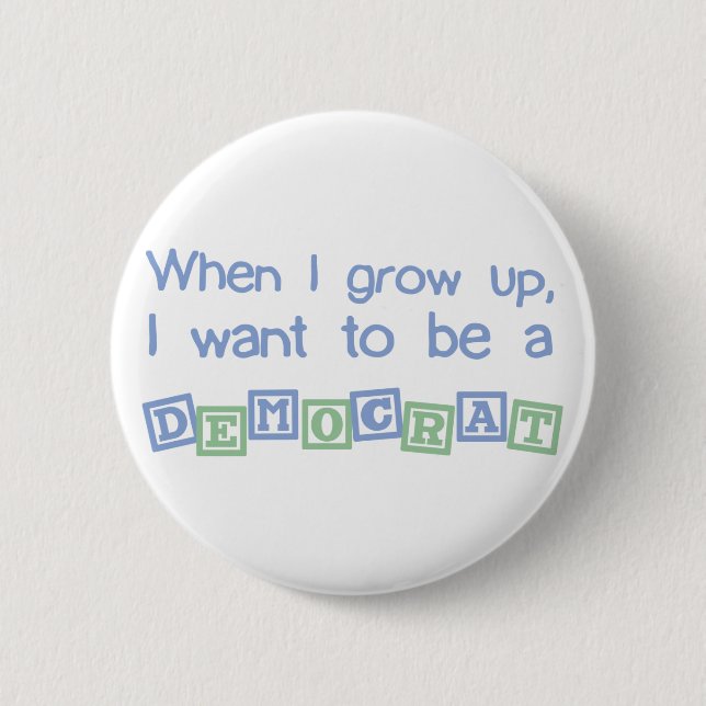 Badge Rond 5 Cm Grandissez Démocrate (Devant)