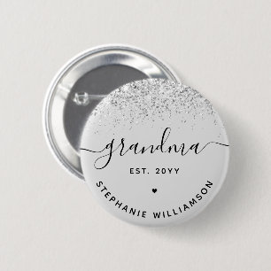 Badge Rond 5 Cm Grandma Est Parties scintillant Confetti Cadeaux G