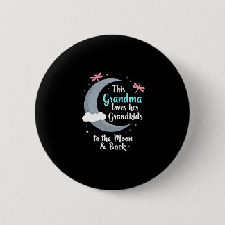 Badge Rond 5 Cm Grandma Loves Her Grandkids Dragonfly Moon Women G