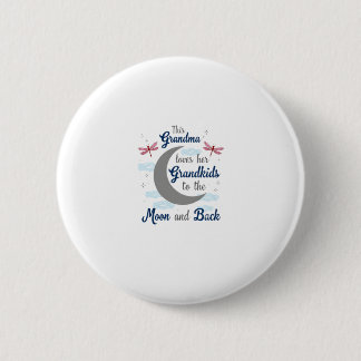 Badge Rond 5 Cm Grandma Loves Her Grandkids Dragonfly Moon Women G