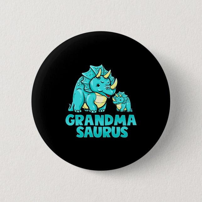 Badge Rond 5 Cm Grandma Saurus Funny Grandmasaurus Dinosaur  (Devant)