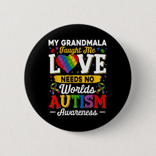 Badge Rond 5 Cm Grandmala M'A Appris L'Amour N'A Pas Besoin De Mot