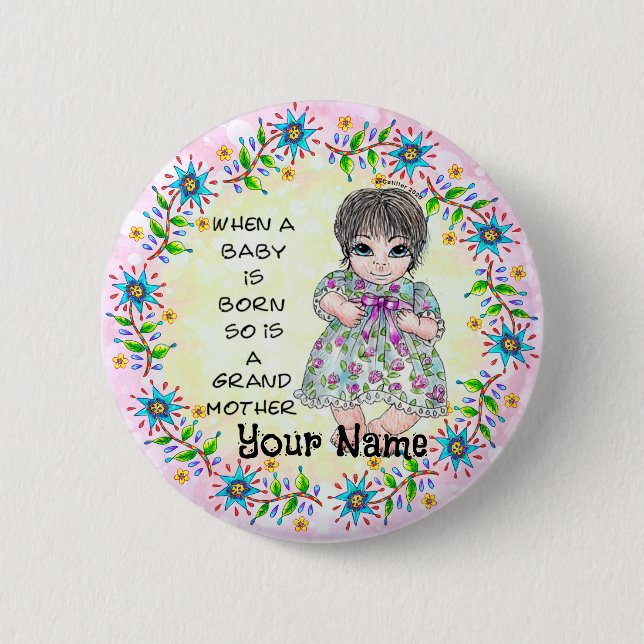 Badge Rond 5 Cm Grandmas Baby Girl  (Devant)