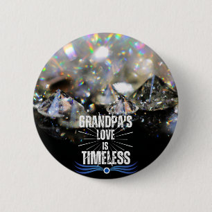 Badge Rond 5 Cm Grandpa-To-Be Gramps Noir Moderne Chic Unique