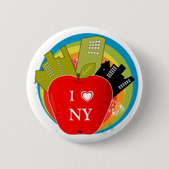 Badge Rond 5 Cm Grands Apple - New York (Devant)