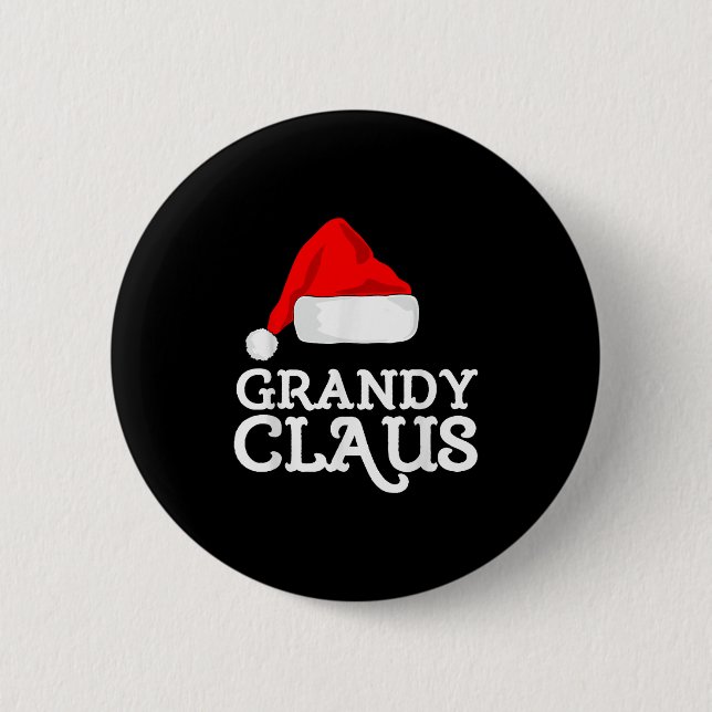 Badge Rond 5 Cm Grandy Claus Noël Père Noël Casquette Pajama Famil (Devant)