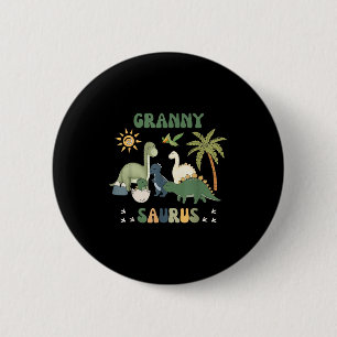 Badge Rond 5 Cm Grannysaurus T Rex Dinosaure Maman Saurus Famille