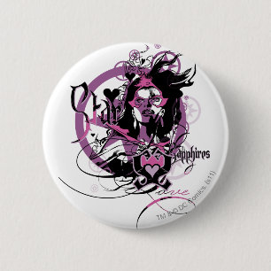 Badge Rond 5 Cm Graphique 6 de saphir d'étoile